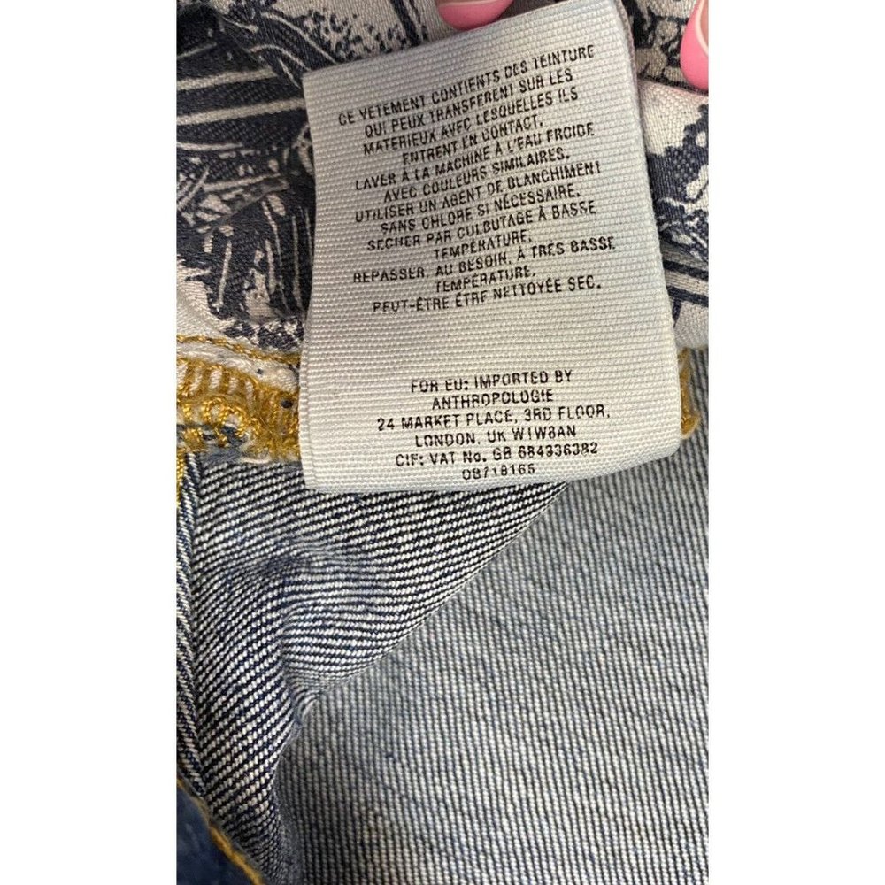 Anthropologie Pilcro Letterpress Jeans Size 29 Two Tone Flare Raw Hem Blue Denim - Picture 7 of 7